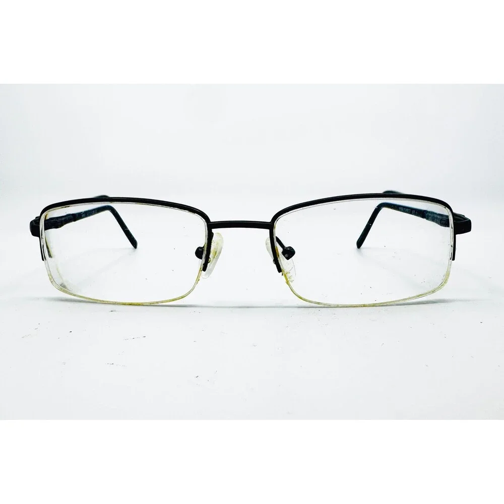 EyeBuyDirect Hiro Eyeglass Frames Mens Black Semi Rimless Rectangle 52-19-135